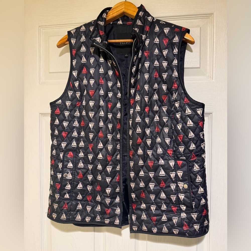 Talbots Elegant Black Quilted Vest